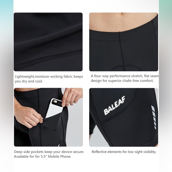 baleaf Men's Padded Bike Shorts - Picture 5 of 6